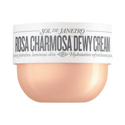 Front image: Sol de Janeiro Rosa Charmosa dewy body cream tub Cheirosa 91 fragrance 240ml single pack