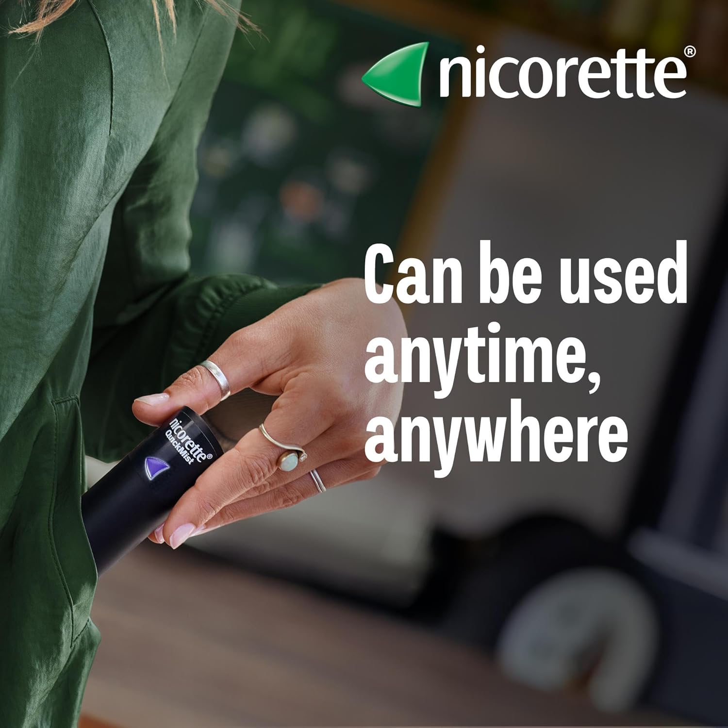 Nicorette QuickMist 1mg Freshmint nicotine mouth spray pocket size bottle