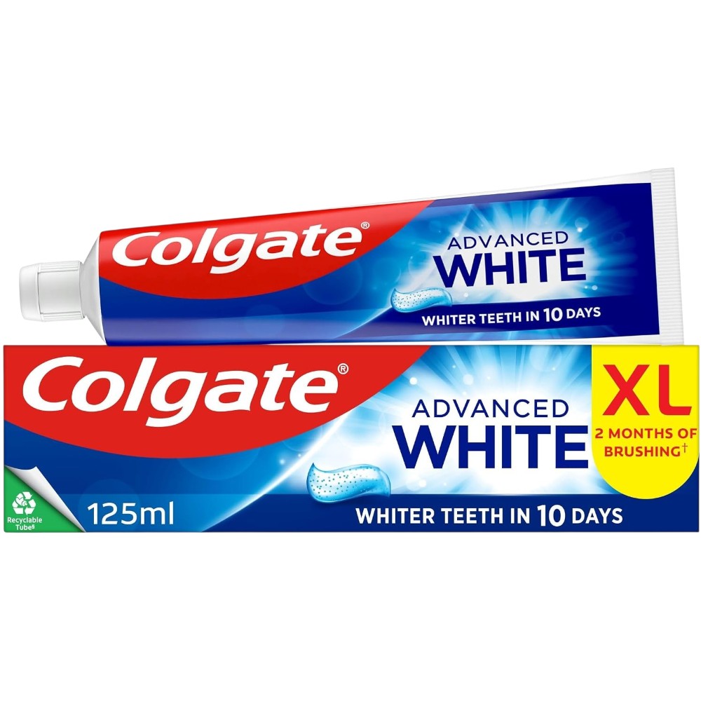 Colgate Advanced White XL Toothpaste 125ml tube and box