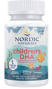 Nordic Naturals Children's DHA 250mg Strawberry 90 Mini Chewable Soft Gels