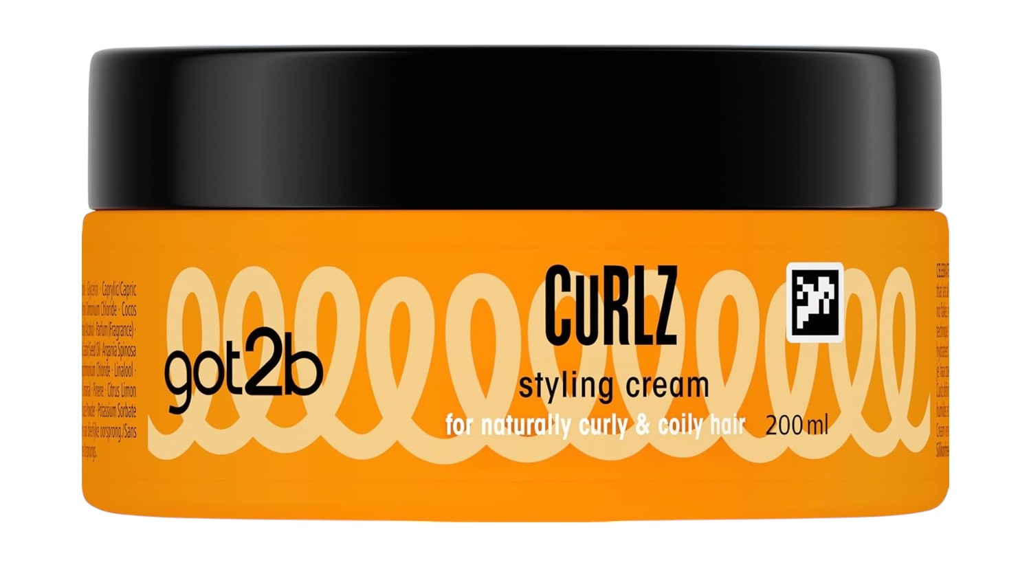 got2b Curlz Styling Cream jar 200ml for curly and coily hair front product packaging
