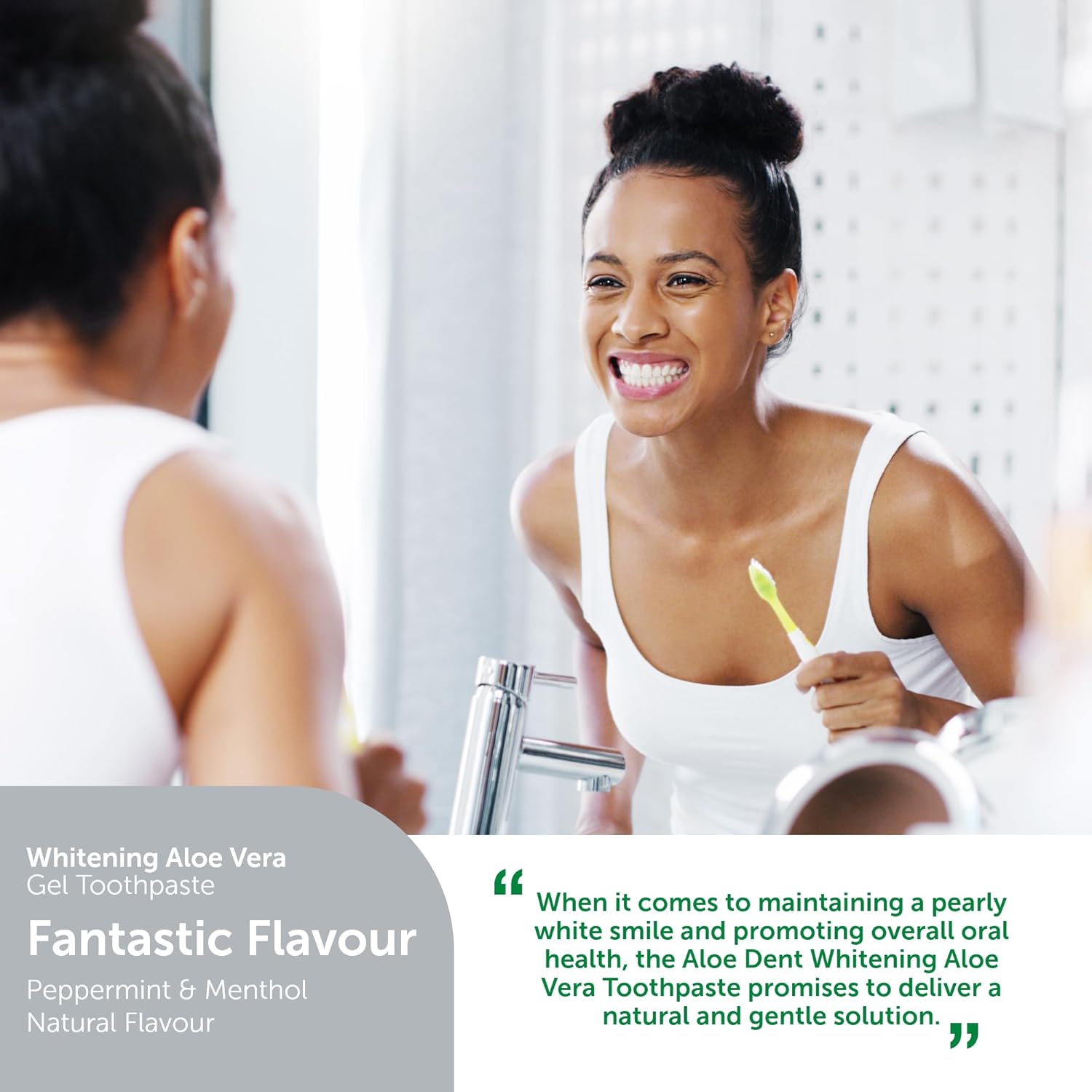 How to Use Image: Aloe Dent toothpaste brushing teeth daily use 100ml fluoride formula