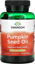 Olio di Semi di Zucca Swanson 100 Softgel | 1000 mg | Supporto per Cuore, Cervello e Prostata