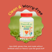 ChildLife Essentials Multivitamin Gummies kids chewable supplement strawberry lemon flavour 90 gummies