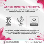 BetterYou Vitamin D3 1000 IU Oral Spray, Peppermint - 15ml