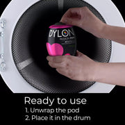 Dylon All-in-1 Washing Machine Fabric Dye Pod Passion Pink 350g usage instructions packaging