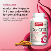 How to Use Image: Jarrow Formulas co q10 200mg veggie capsules 60 count usage instructions with meal