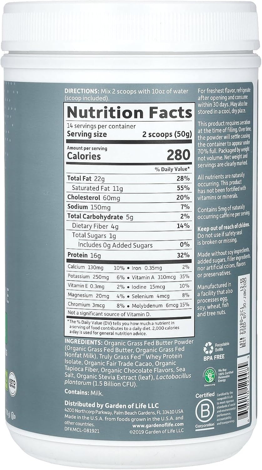 Nutrition facts and ingredient list for Dr. Formulated Meal Shake.