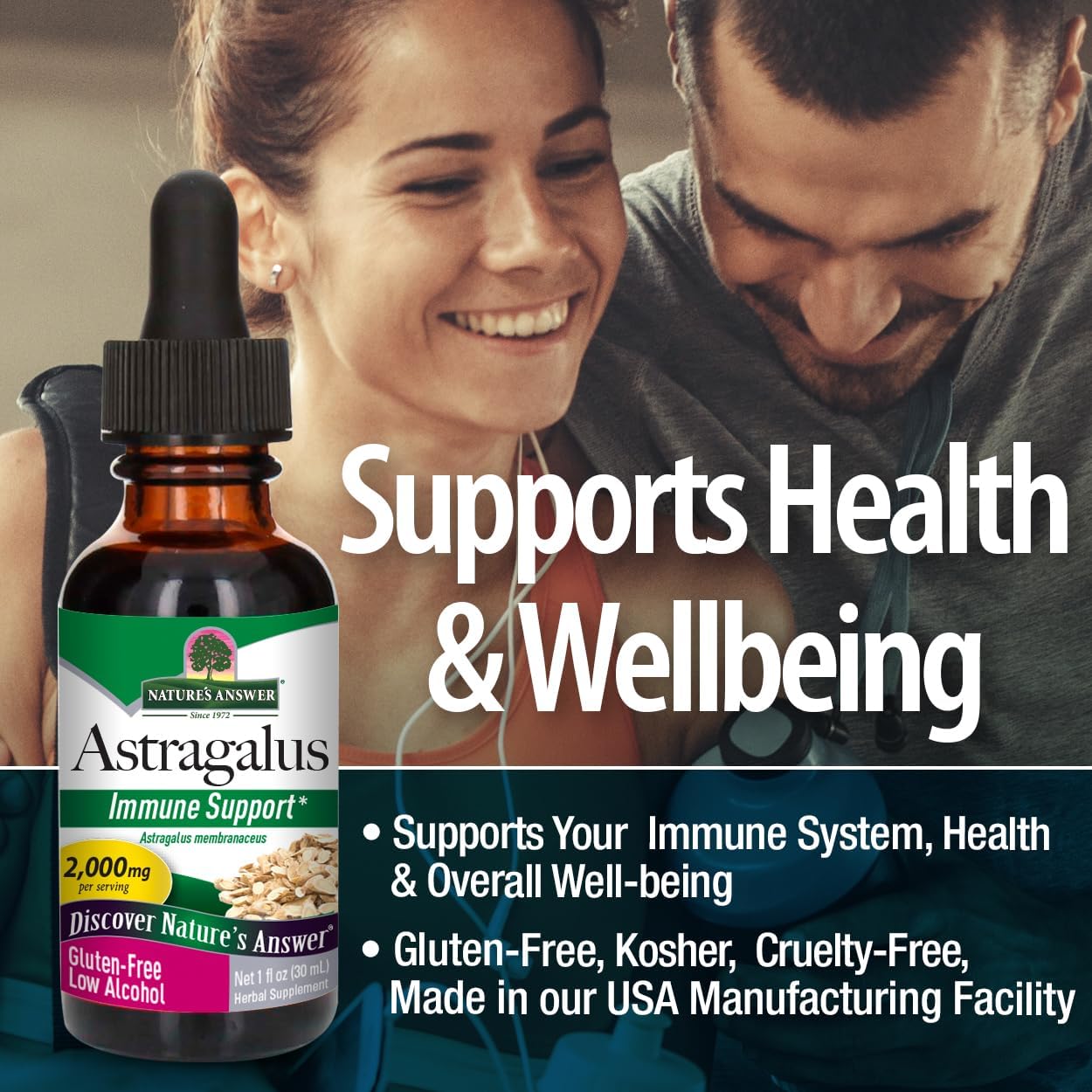 Nature’s Answer Astragalus Root Liquid Extract Low Alcohol – 30ml