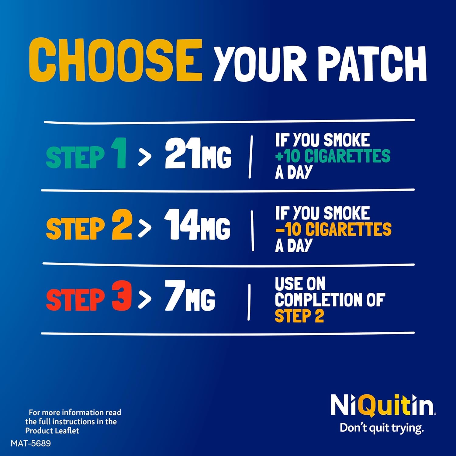 NiQuitin Clear Step 1 Nicotine Patches 21mg product information and ingredients panel