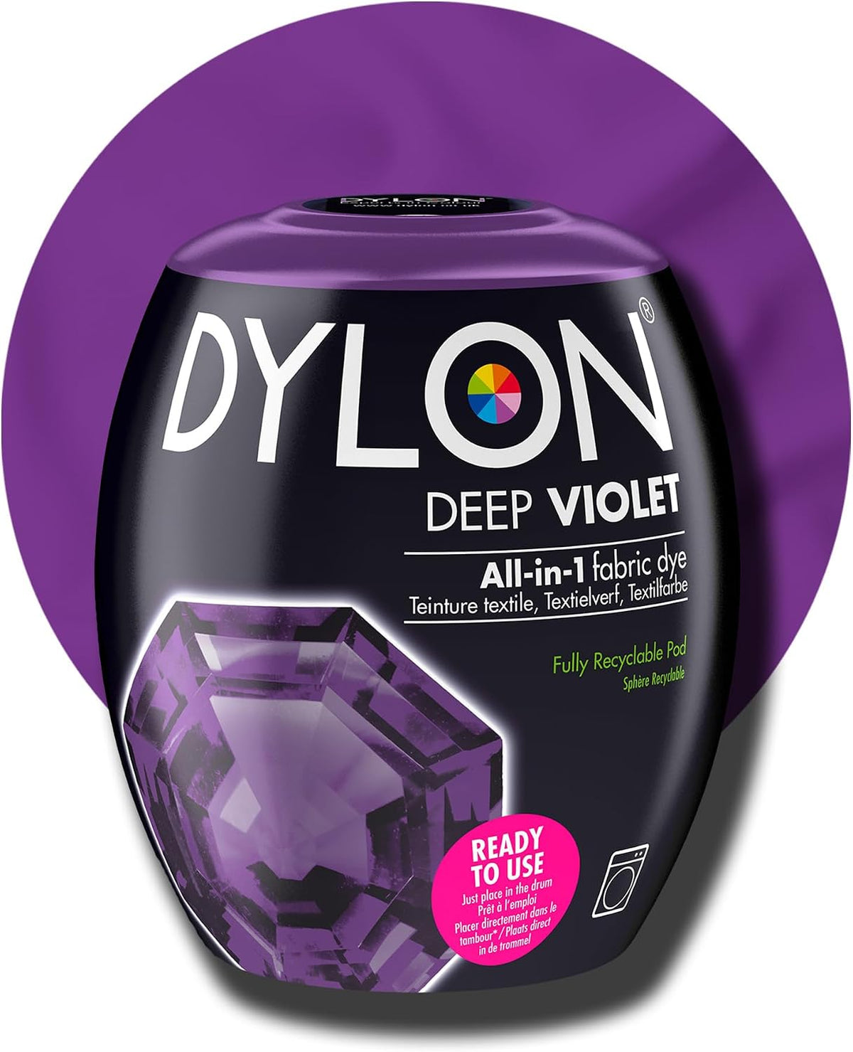 Dylon Washing Machine All-in-1 Fabric Dye Pod Deep Violet 350g