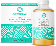 Symprove Liquid Probiotic Original Flavour 4 x 500ml multipack bottles live active bacteria supplement front view
