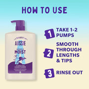 Aussie Miracle Moist Shampoo and Conditioner Set 2 x 1L usage instructions