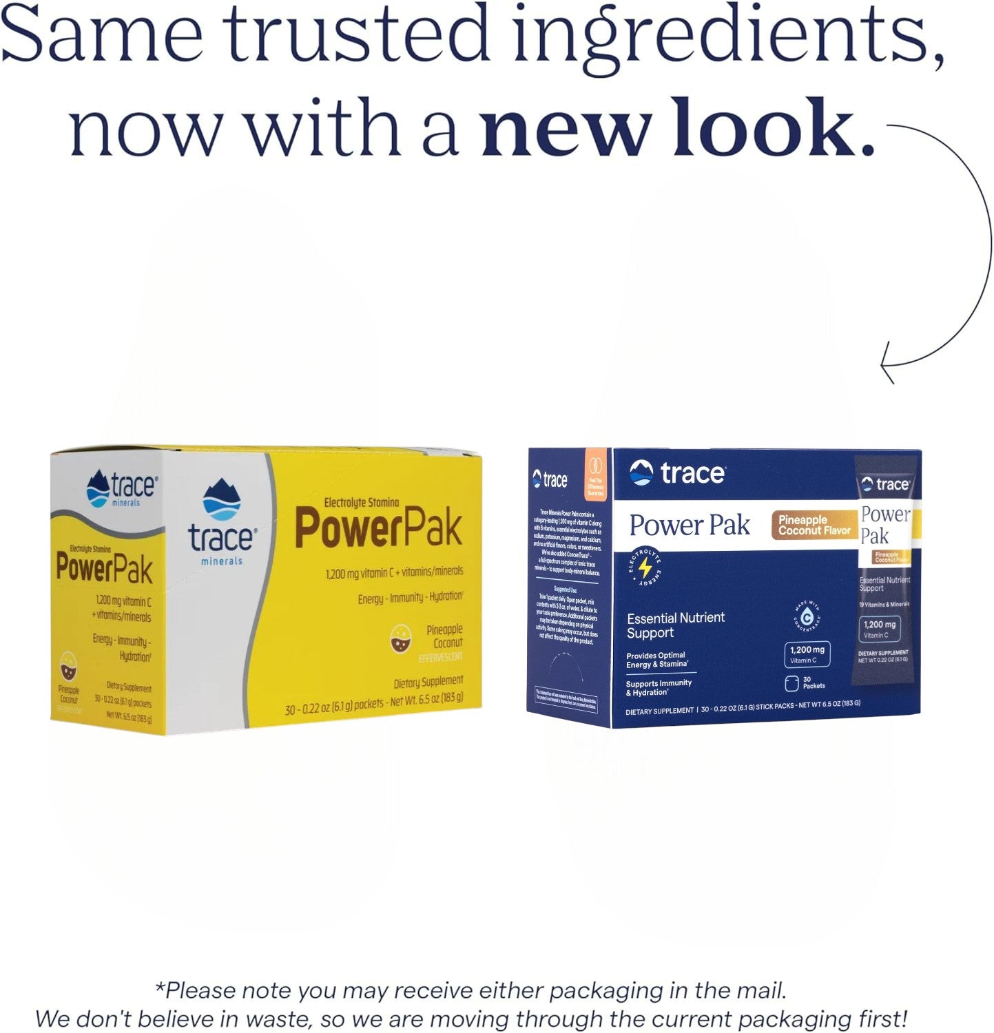 Trace Minerals Power Pak Electrolyte Powder Pineapple Coconut - 30 Packets new look