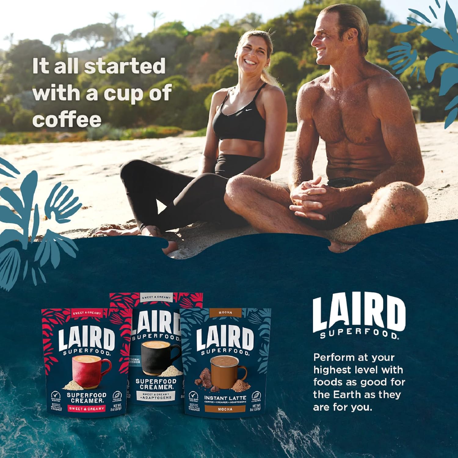 Laird Superfood Sweet & Creamy Non-Dairy Creamer with Mushrooms – 227g & other variants.