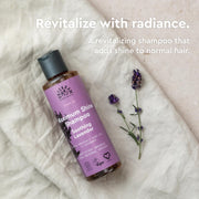 Urtekram Maximum Shine Lavender Shampoo bottle, lavender scent, 250ml, hair care use