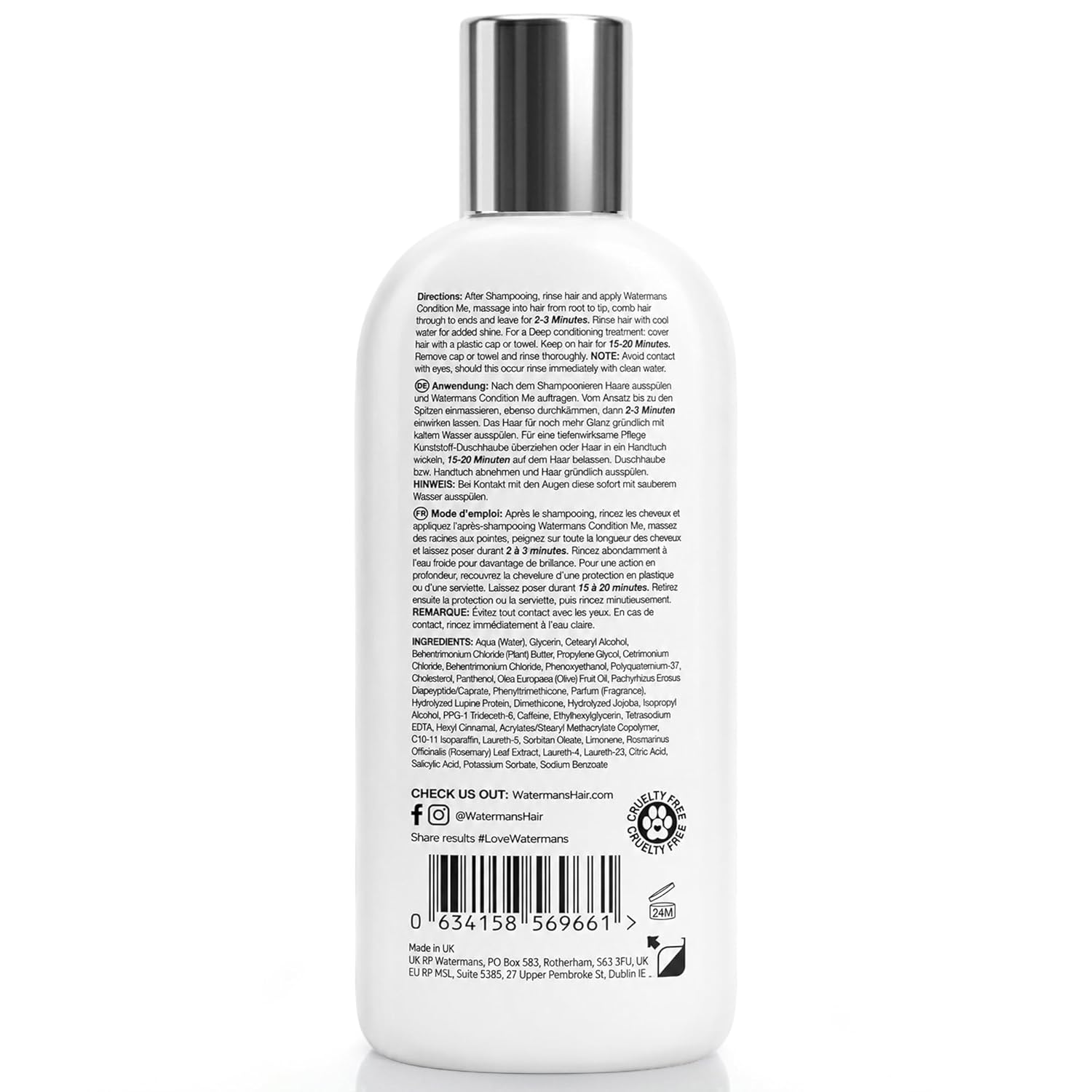 Watermans Condition Me Conditioner 250ml barcode packaging