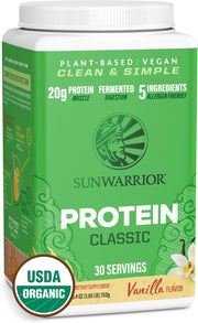 Sunwarrior Organic Brown Rice Protein Powder - Vanilla - Vegan Tub 750g