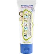 Jack N' Jill Natural Certified Toothpaste Bubblegum, toothpaste tube packaging, bubblegum flavour, 50g