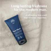 Urtekram Men Face Wash tube, fresh masculine scent, 150ml, facial cleansing use