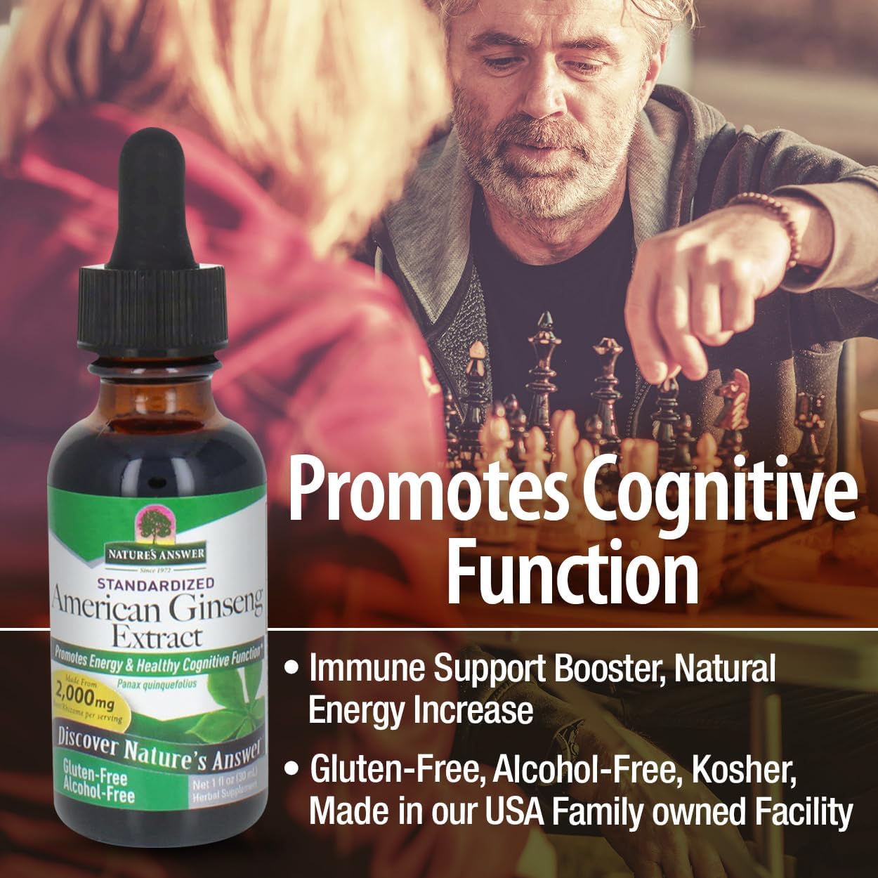 Nature’s Answer American Ginseng Herbal Liquid Supplement - 30ml