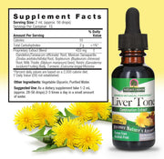 Nature’s Answer Liver Tone liquid extract supplement facts 30ml bottle