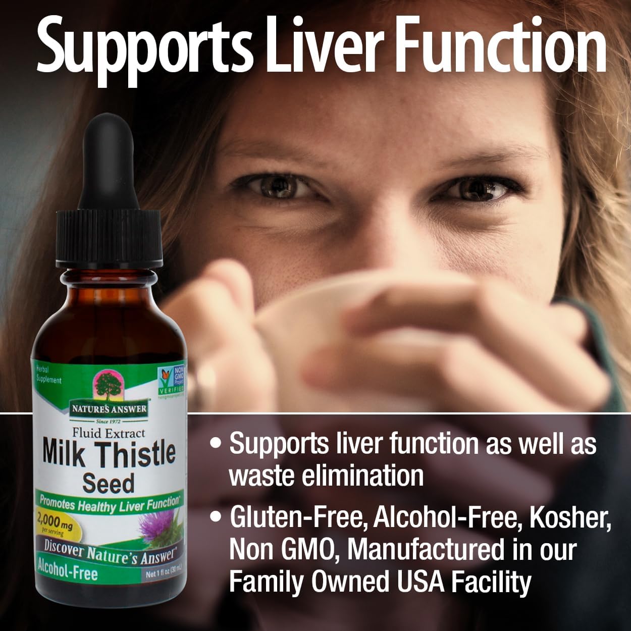 Nature’s Answer Milk Thistle Seed Alcohol-Free Liquid Extract – 30ml