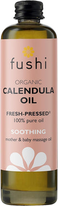 Fushi Olio di Calendula Biologico 100 ml | Pressato Fresco e 100% Puro Olio Lenitivo per Massaggi Mamma e Bambino