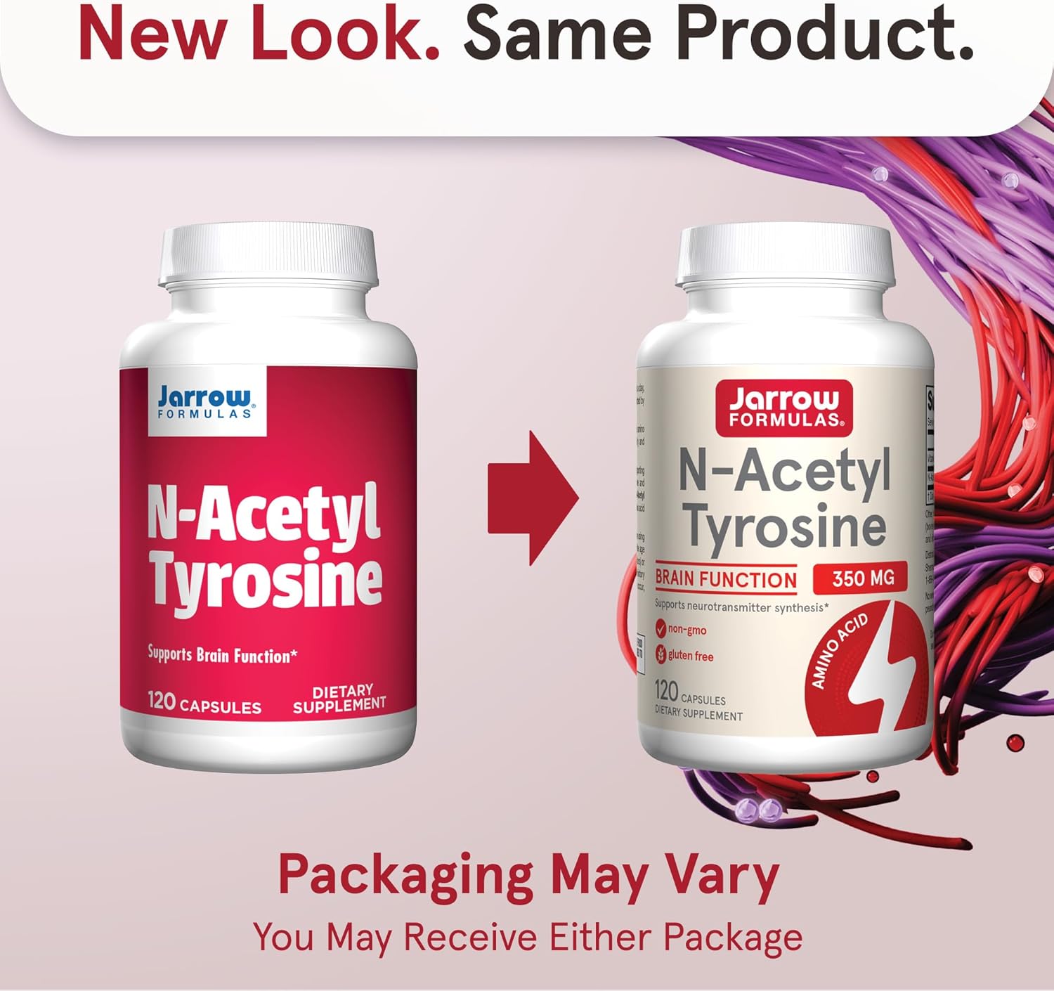 Jarrow Formulas N-Acetyl Tyrosine 350 mg Amino Acid Supplement – 120 Capsules Supplement packaging may vary
