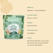 How to Use: Four Sigmatic instant tea powder dissolving in a mug of hot or cold water.