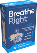 Breathe Right Original Nasal Strips Tan Beige - Large Size, 30 Count