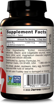 Jarrow Formulas Methyl B-12 5000mcg 90 Chewable Tablets barcode