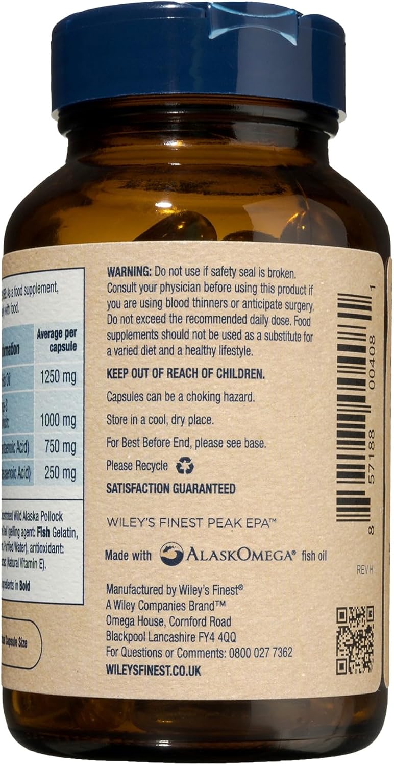 Barcode image: Wiley’s Finest Peak EPA fish oil capsules bottle barcode 60 count