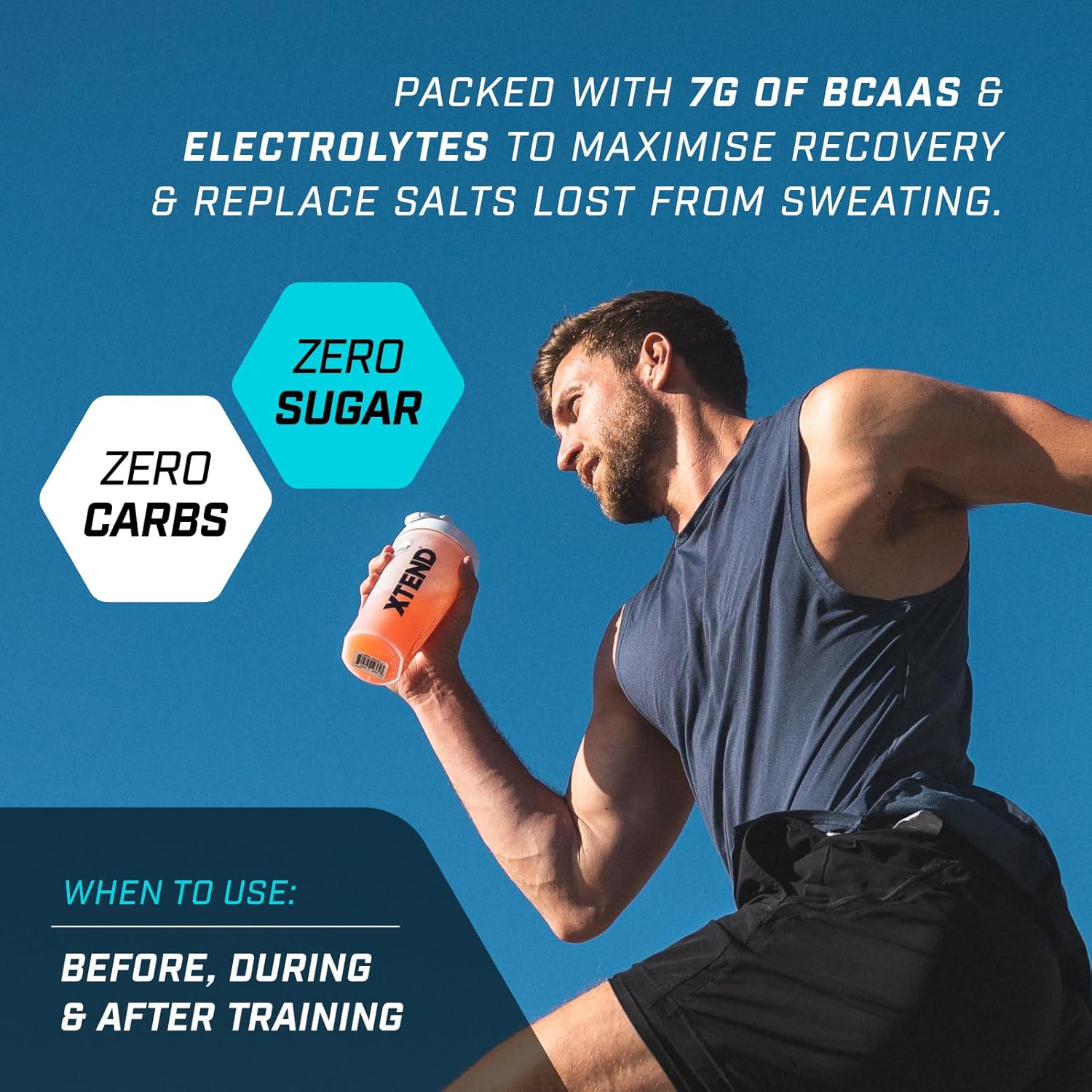 How to Use: XTEND Original BCAA Powder Blackcurrant scoop mixing instructions tub powder 432g 30 servings