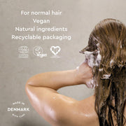 Urtekram Revitalizing Aloe Vera Shampoo bottle, orange scent, 250ml, how to use