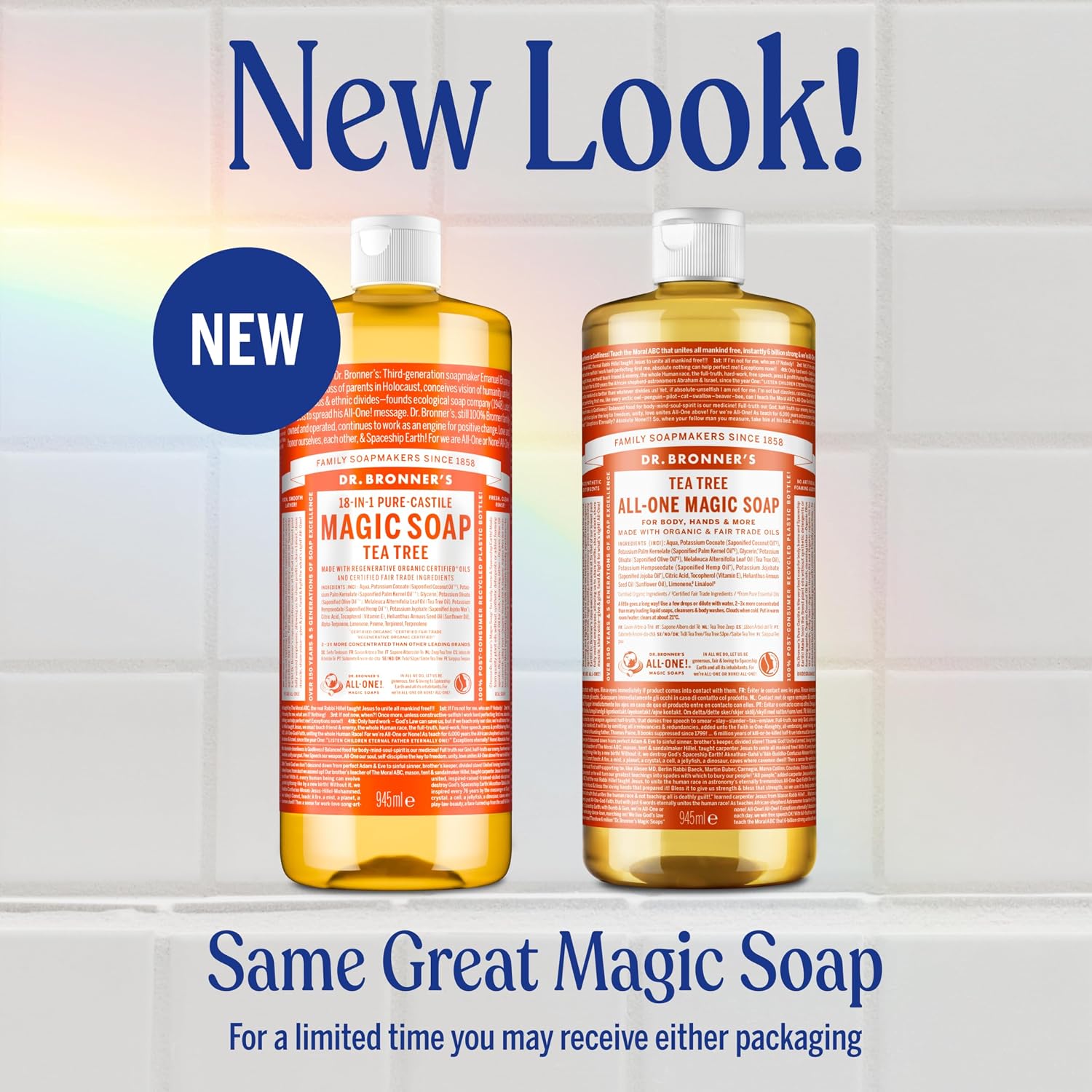 Dr. Bronner's Tea Tree 18-in-1 Pure-Castile Liquid Soap 240ml new look