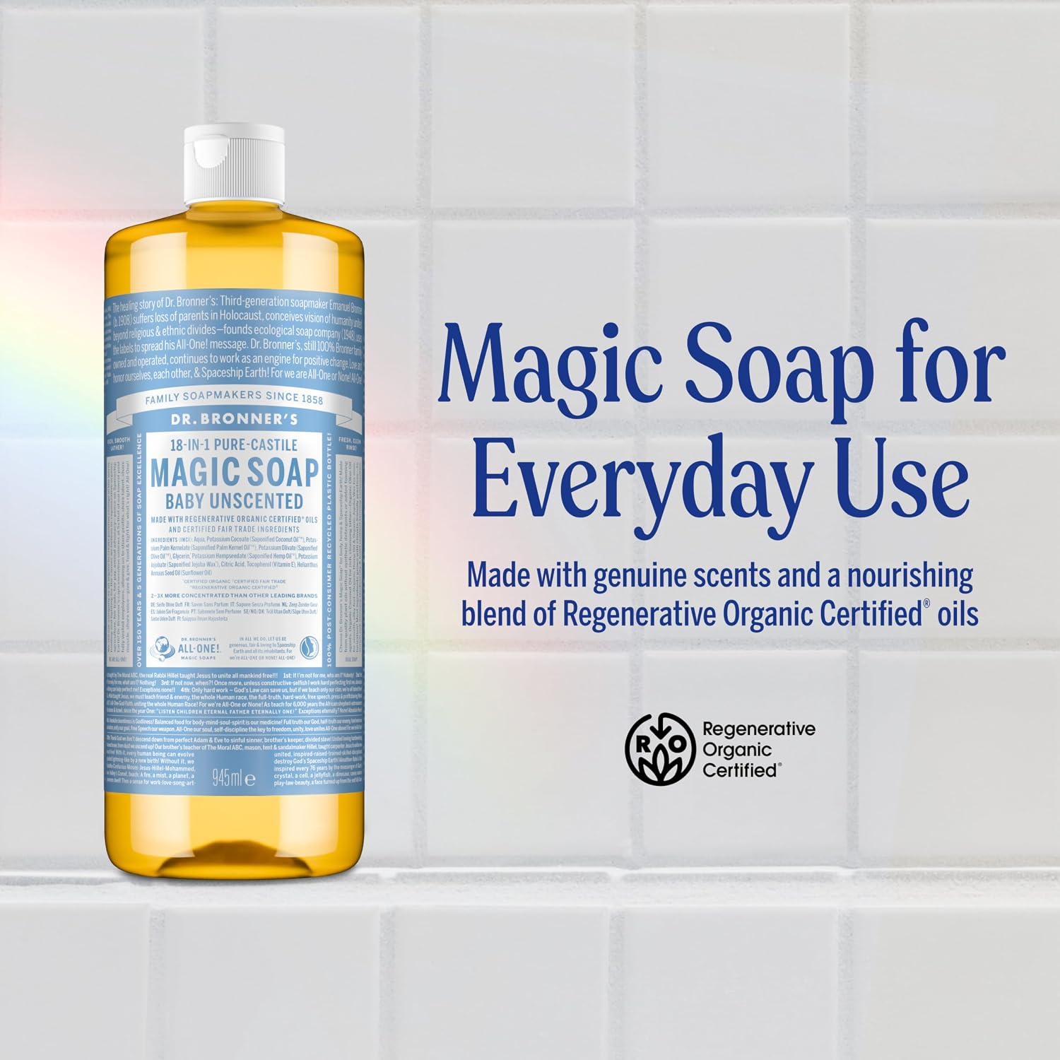 Dr. Bronner's Baby Unscented 18-in-1 Pure-Castile Liquid Soap 240ml