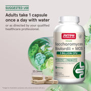 How to Use Image: Jarrow Formulas Saccharomyces Boulardii MOS probiotic capsules usage instructions