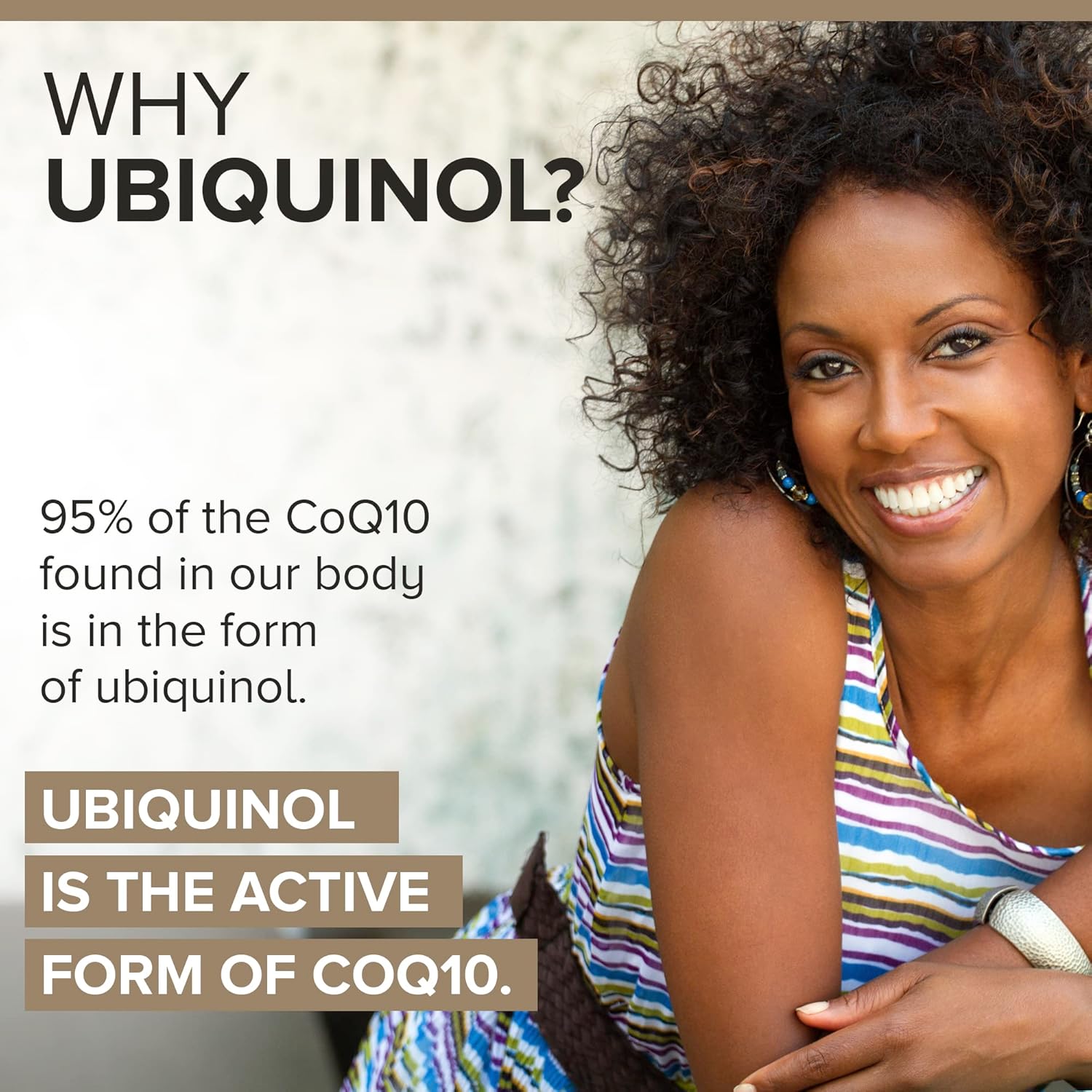 Lifestyle/use image: Qunol Ubiquinol CoQ10 omega-3 softgels daily supplement routine 90 count