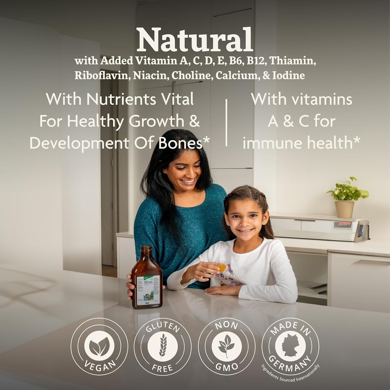 Floradix Kindervital Fruity Liquid Calcium & Vitamin Formula. With natrients & vitamins