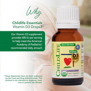ChildLife Essentials Vitamin D3 Drops infant liquid supplement 400 IU 6.25ml