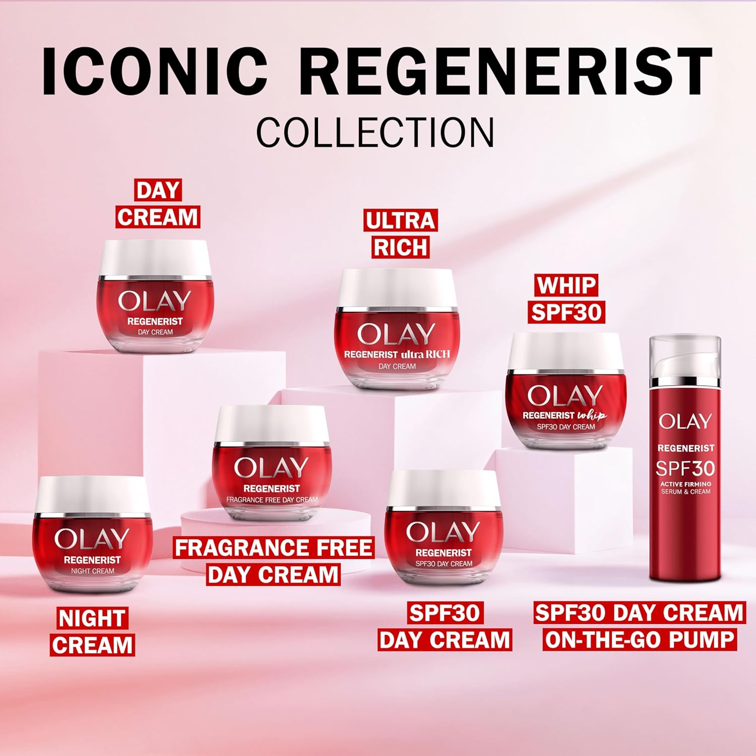 Olay Regenerist Day Cream SPF 30 Moisturiser variants.
