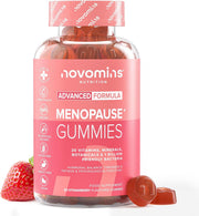 Novomins Menopause Gummies Strawberry 60 Count bottle menopause support supplement front view