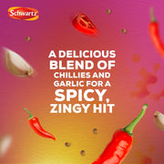 Schwartz Sriracha Seasoning 320g packaging showing ingredients and product information
