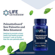 Life Extension PalmettoGuard Saw Palmetto supplement bottle, 30 softgels.