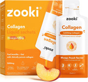 Zooki Marine Collagen 5000mg Mango Peach liquid sachets 30 x 15ml retail box