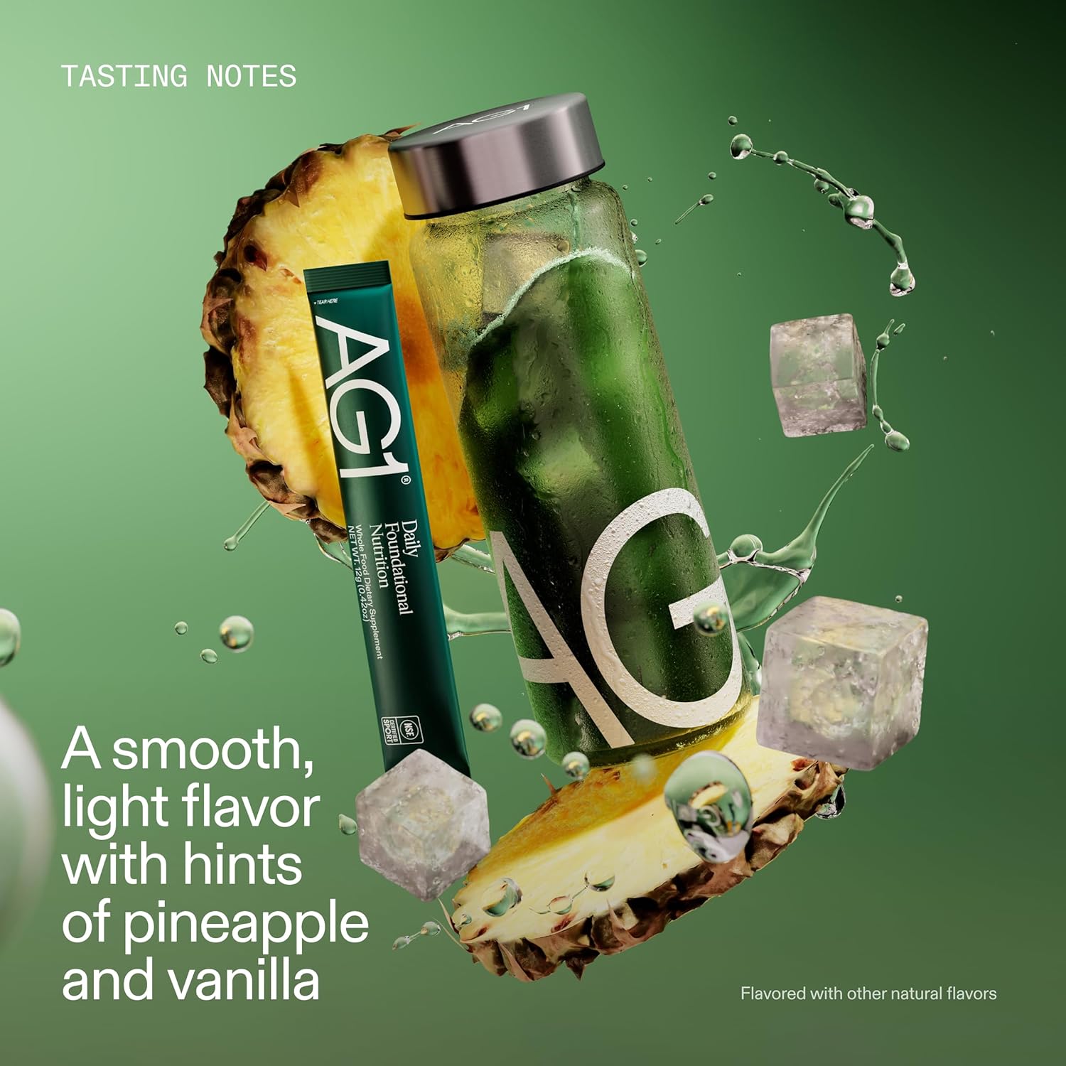 AG1 Greens Powder Supplement refill pouch 360g daily greens drink preparation