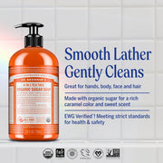 Dr. Bronner's Tea Tree 4-in-1 Organic Sugar Pump Soap 355ml pump bottle for hands face body and hair