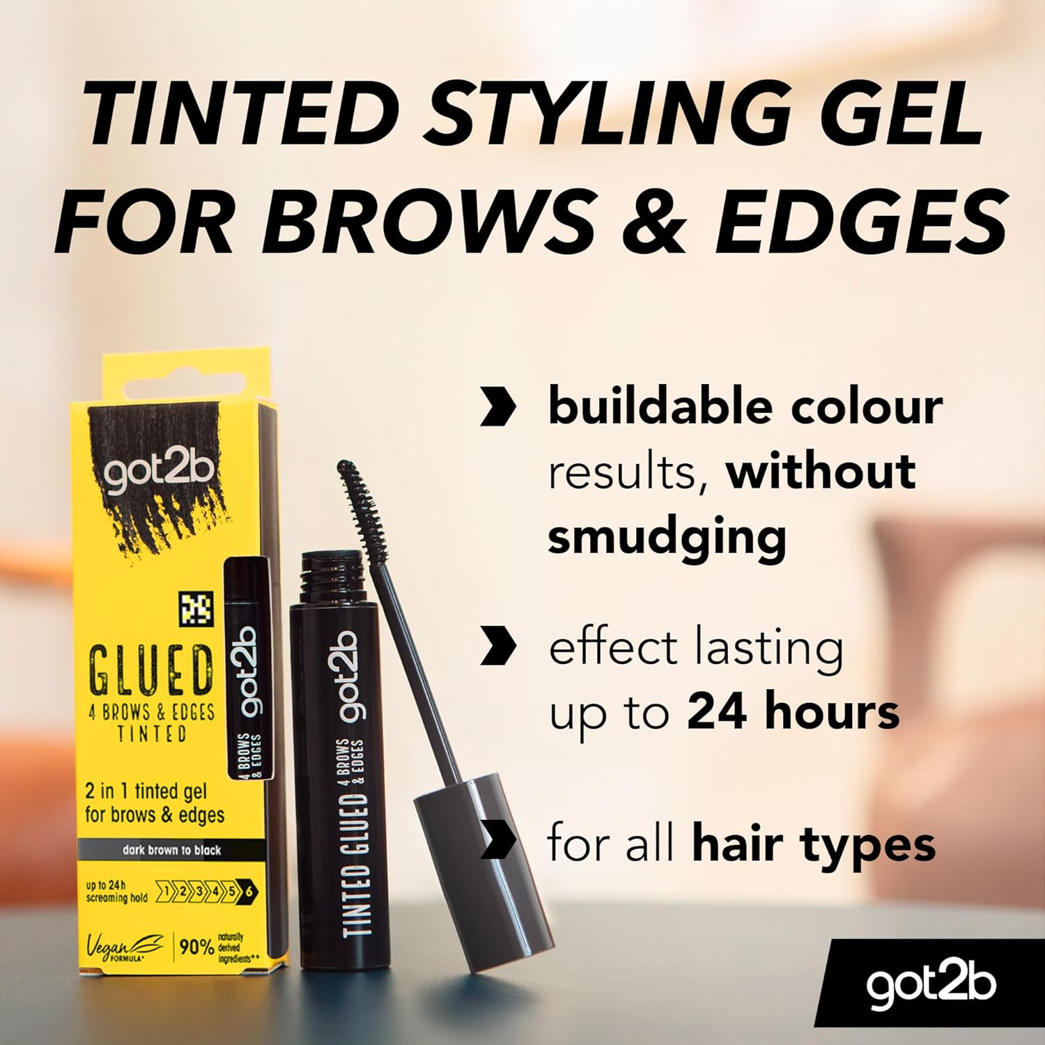 got2b Glued 4 Brows and Edges Tinted Gel Dark Brown to Black 16ml ingredients and product information