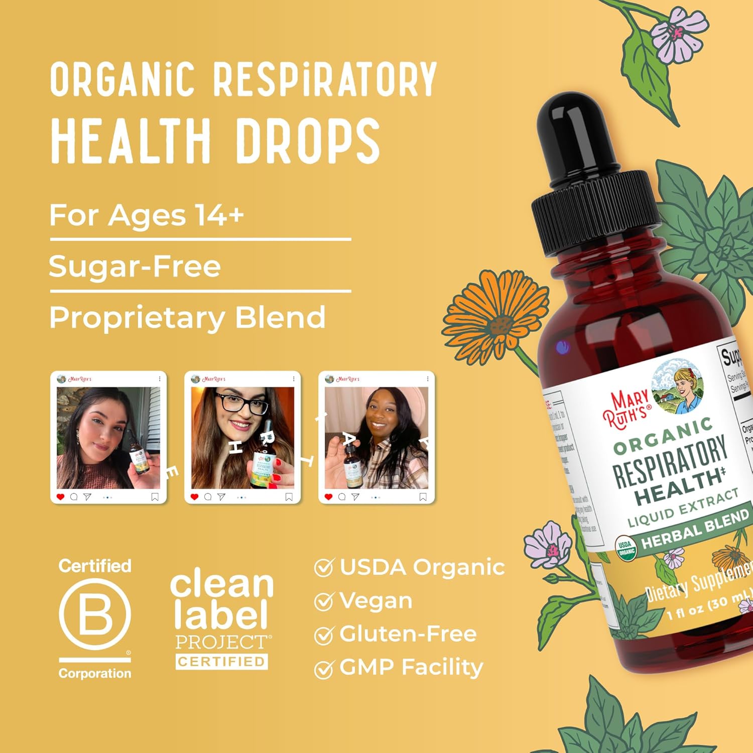 MaryRuth’s Organic Herbal Liquid Extract Drops - 30ml